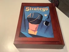 Vintage Game Collection Stratego Wooden Box Bookshelf Complete 2005 Board Game