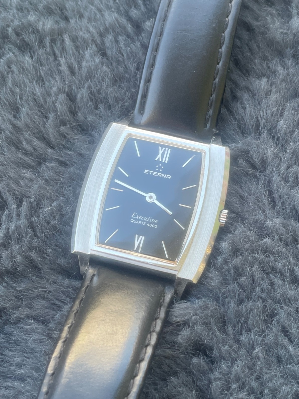 Eterna Executive Quartz 4000 Rectangular Black Di… - image 1