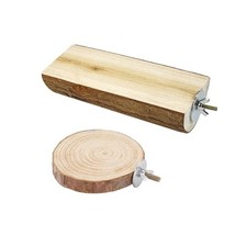 Parrot Cage Perch, Natural Wooden Platform for Birds 2 Packs 