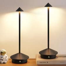 Modern Cordless Table Lamp Set of 2, Portable LED Desk Lamps, 5000mAh Recharg...