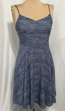 Old Navy Skater Dress Size S Blue Waves V Neck Flowy A Line Spaghetti Strap