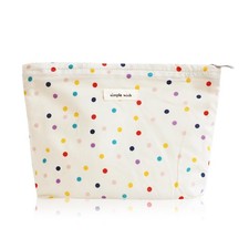 Wudygirl Makeup Bag for Women Travel Cosmetic Bag 10.5"x7.5" Colorful Dot