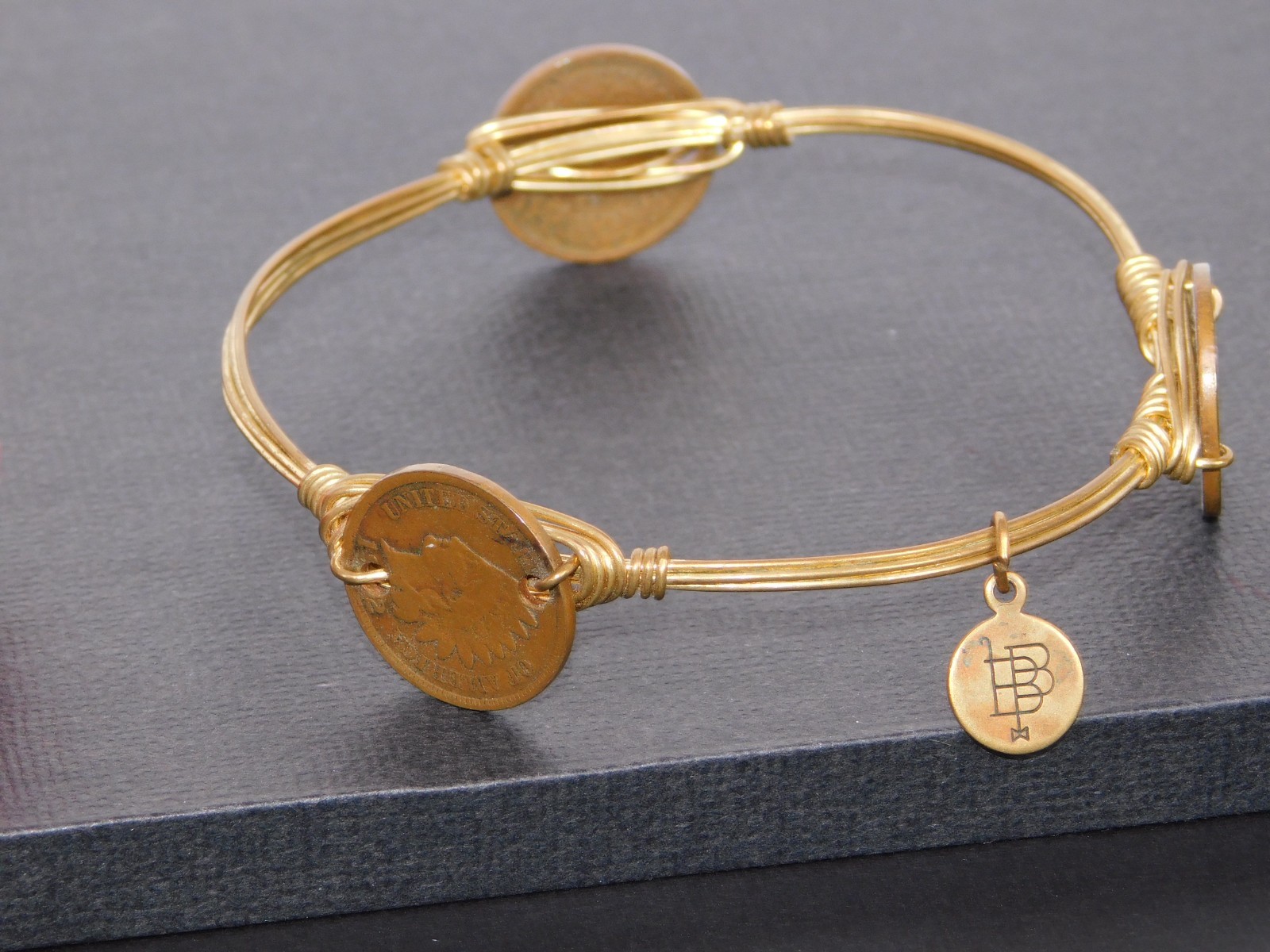 Designer Signed BB Wire Wrapped Bangle Bracelet L… - image 5