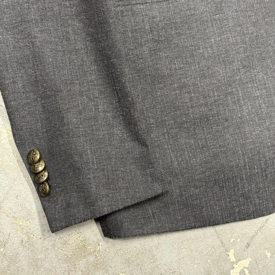 Abrigo deportivo John Varvatos EE. UU. Blazer Signature algodón a medida gris texturizado 42R Foto 4 de 4