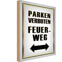 Holzschild 30X20 Cm Parken Verboten Feuerweg Warnschild Hinweisschild Deko Gesch