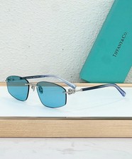 Tiffany  Co. TF3114D Rimless Sunglasses 59-15-140 Silver Blue Lens Designer