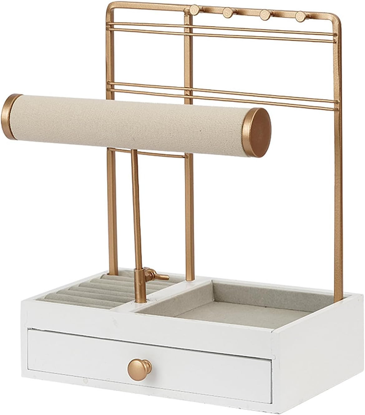 TANG SONG Multi-Functional Drawer Storage Rack Necklace Display Stand White