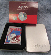 VINTAGE NEW MADE IN USA TENNESSEE OILERS 1998 NFL POLISHED CHROME ZIPPO LIGHTER
