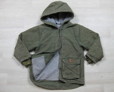 Carhartt Sherpa Lined Jackson Jacket Youth 7 Duck Canvas Hooded Coat Workwear