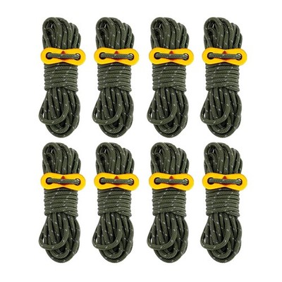 Smithok 8 Pack 4mm Guy Lines Ultralight Tent Cords 156 Inches, Multicolor