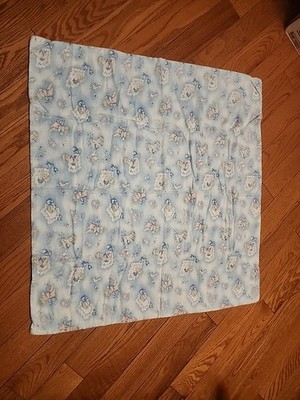 Vintage Handmade Nursery SBaby Print Cotton 31'' X 31'' Blue With Animals