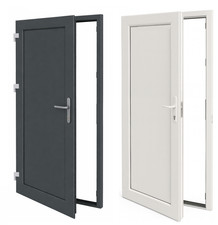 Kunststoff Nebeneingangstür Nebentür Garagen Seitentür ohne Glas außenöffnend