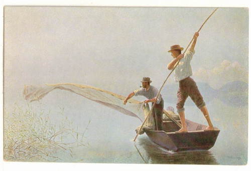 c1910 Art PC: “Pêcheurs aux Goujons” - a/s: William Rothlisberger