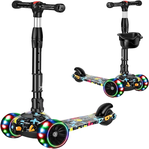 Kids Scooter Child Kick Flashing LED Light Up 3 Wheel Push Adjustable - Picture 1 of 5
