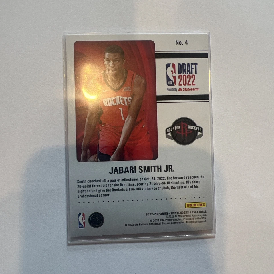 JABARI SMITH JR. 2022-23 Contenders Draft Class Insert Rookie RC #4 - Image 2 of 2