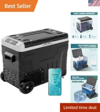53QT Portable 12V Refrigerator & Electric Cooler - Perfect for Travel & Camping