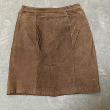 Forenza vintage tan suede leather skirt women  s size 11/12