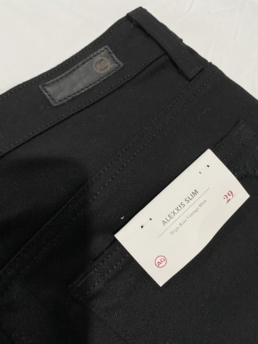 AG Adriano Goldschmied Jeans High Rise Womens 29 R Alexxis Slim Black Distressed - Picture 13 of 16