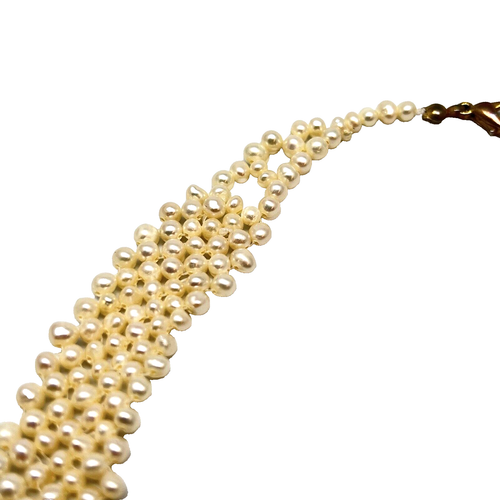 Deco Womens Necklace Choker Netted 4mm Irregular Ivory Pearl 19in - Picture 11 of 13