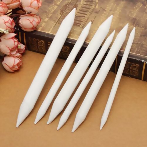 6Pcs White Pastel Charcoal Blender Stump Tortillon Pen Hot Drawing Sketch Q9H25
