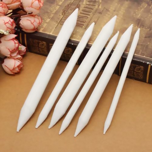 6Pcs White Pastel Charcoal Blender Stump Tortillon Pen Hot Drawing Sketch Q9H2 - Picture 1 of 10