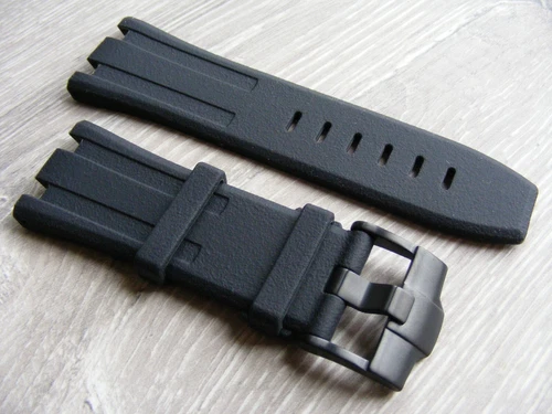 30mm Black Rubber Watch Strap Fit Audemars Piguet Royal Oak Offshore 44mm Case