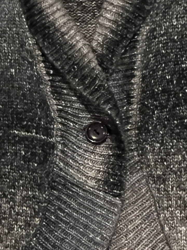 Cárdigan de punto grueso Ombré grande mezcla de lana suéter chal cuello talla grande Foto 4 de 4