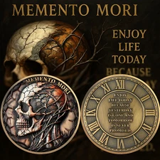 3D Stoic Skull Death Memento Mori Coin Memento Vivere Challenge Coin Enjoy Today