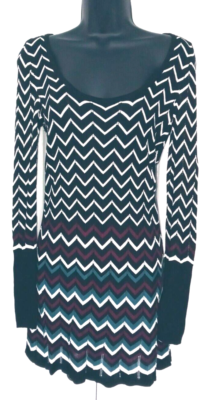 white house black market sweater dress sz XS Geo Print LS as-s16