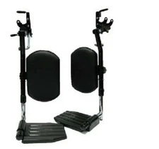 Elevating Legrest, Adult Pin, Black Aluminum Footplate, Black Vinyl Calf pad 