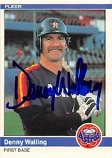 Denny Walling autographed baseball card (Houston Astros) 1984 Fleer #244