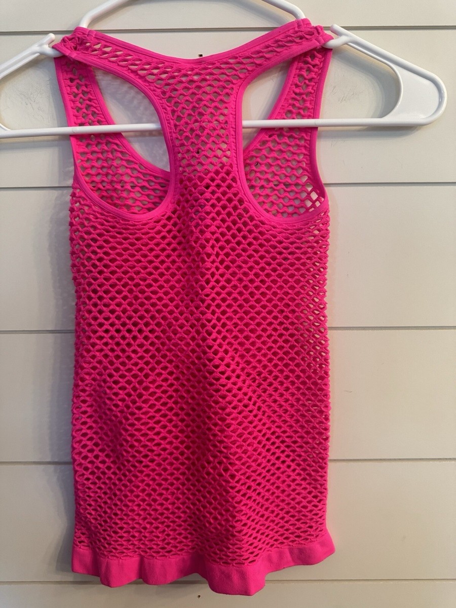 Vintage IDEA Hot pink Neon 80s Fishnet Tank Top Made In USA One Size Fits  Most | eBay