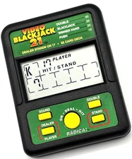 Radica Video Blackjack 21 Handheld Electronic Card Game #450 Tested & in VGUC_
