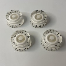 Gibson Style Guitar White Speed Knobs Volume and Tone Control Lot of 4