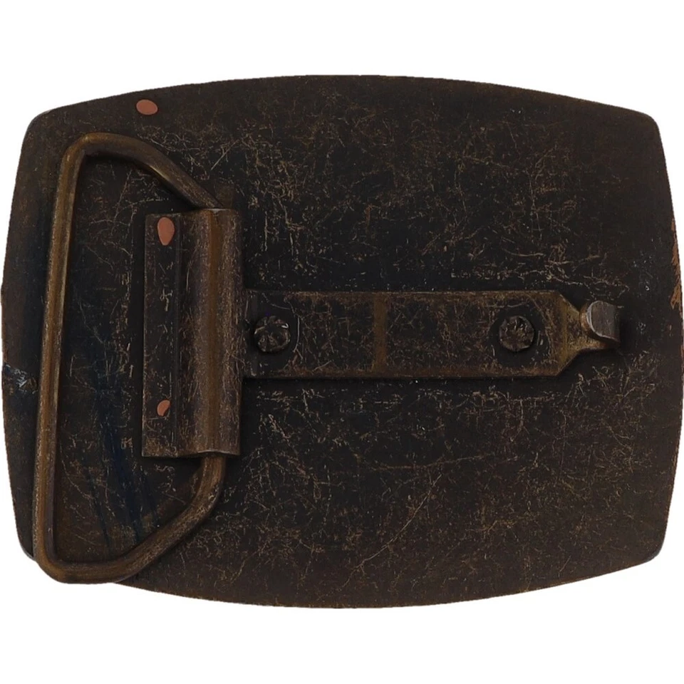 Cuero Azul Marino Hippie Blanco Minimalista Vaquero Occidental Años 80 Vintage Hebilla de Cinturón Foto 2 de 4