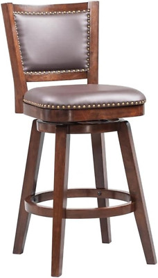 Stylish 29'' Brown/Cappuccino Swivel Bar Stool for Modern Spaces
