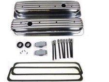 Finned Aluminum Tall Valve Covers Center Bolt For Chevy 350 383 Vortec Tbi Finned Aluminum Tall Valve Covers Center Bolt For Chevy 350 383 Vortec Tbi