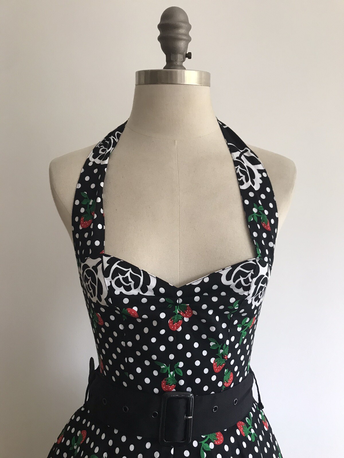 Hell Bunny Love, Cherries & Strawberries Halter Neck Dress, Size XS, Rock'n'Roll 2