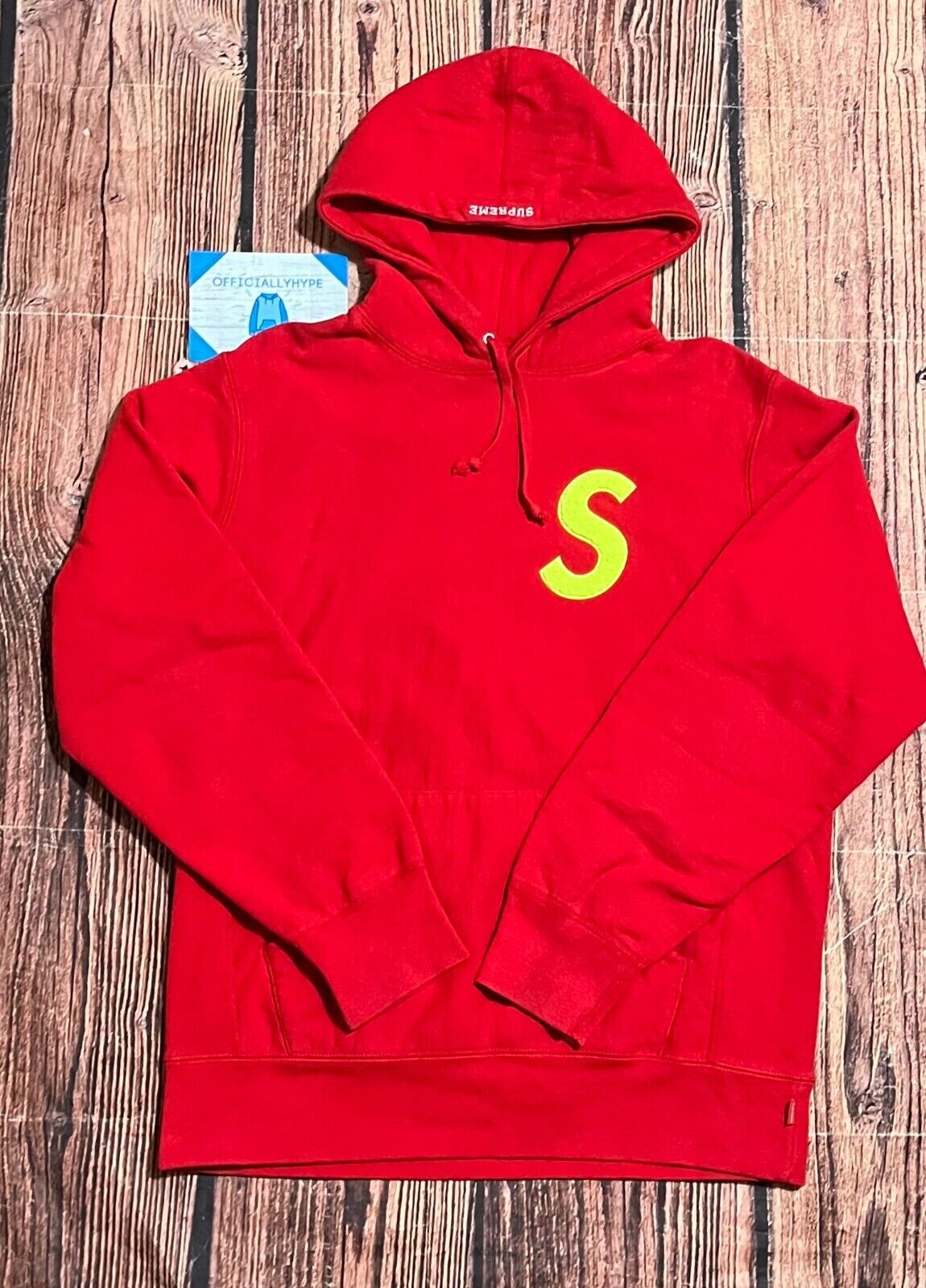 Supreme S Logo Red Hooded Sweatshirt Hoodie Size Medium FW19
