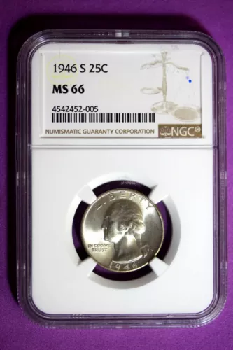 1946 S NGC MS66 Washington Quarter #B32657
