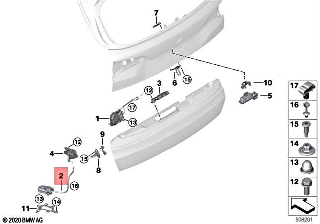 Genuine BMW X5 G05 X5 30dX 40iX Soft Close Aid Rear Lid Left Lower  