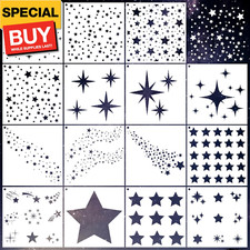 Reusable Star Stencils for Painting - 15 Pcs Large Star Stencils Suitable for Wa