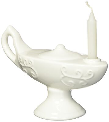 Large Off White Ceramic Florence Nightingale Lamp with Wax Candle