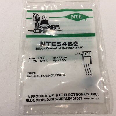 (2) NTE5462 Silicon Controlled Rectifier (SCR) 10 Amp, TO220 - 2/Lot