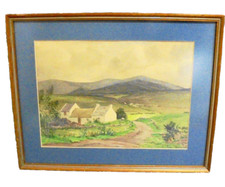 Original IRISH Watercolour Painting by E. Lyn Hope  Co. Donegal, Signed, 1940s