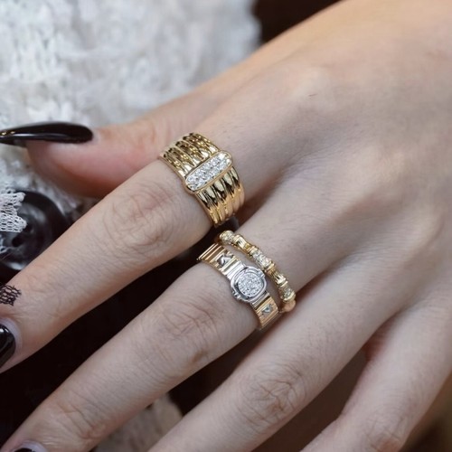 Vintage Style Natural Diamond Unisex Organ Band Ring Solid 14K Yellow Gold Gift - Picture 6 of 7