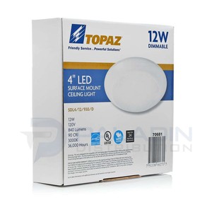 topaz led light dimmable disk surface mount 4000k junction ul thin box aluminum inch ceiling indoor cart
