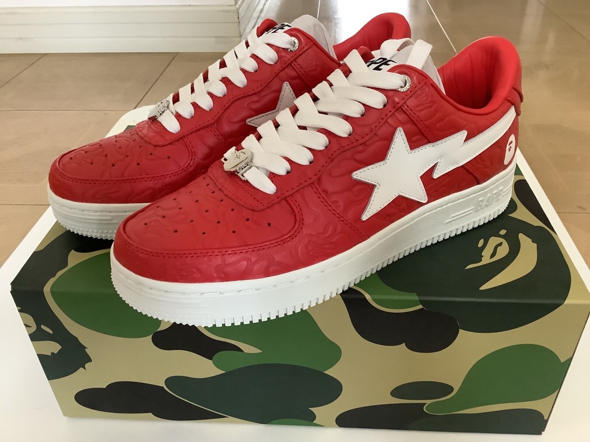 Authentic a bathing ape bape bape sta #3 red US 9 9.5 new men's