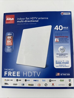 Digital TV Antenna，RCA Indoor Flat HDTV Antenna - Multi-Directional NEW