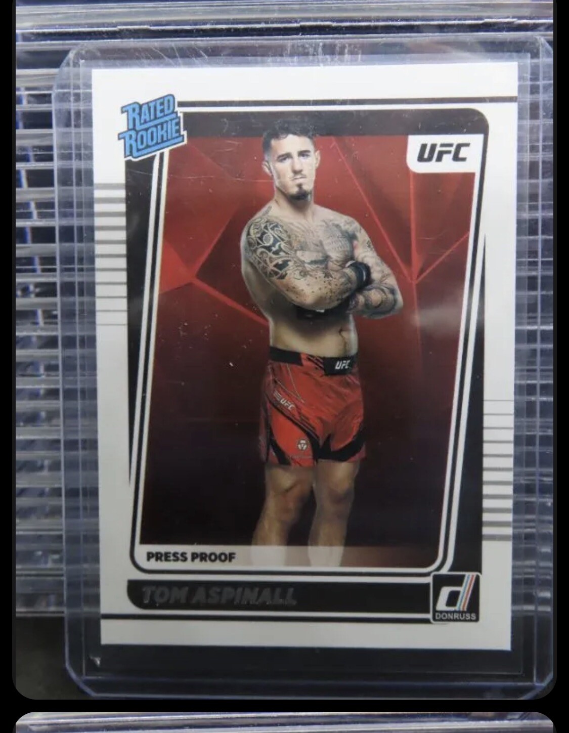 2022 Donruss UFC Tom Aspinall Press Proof Rated Rookie RC #216 M660